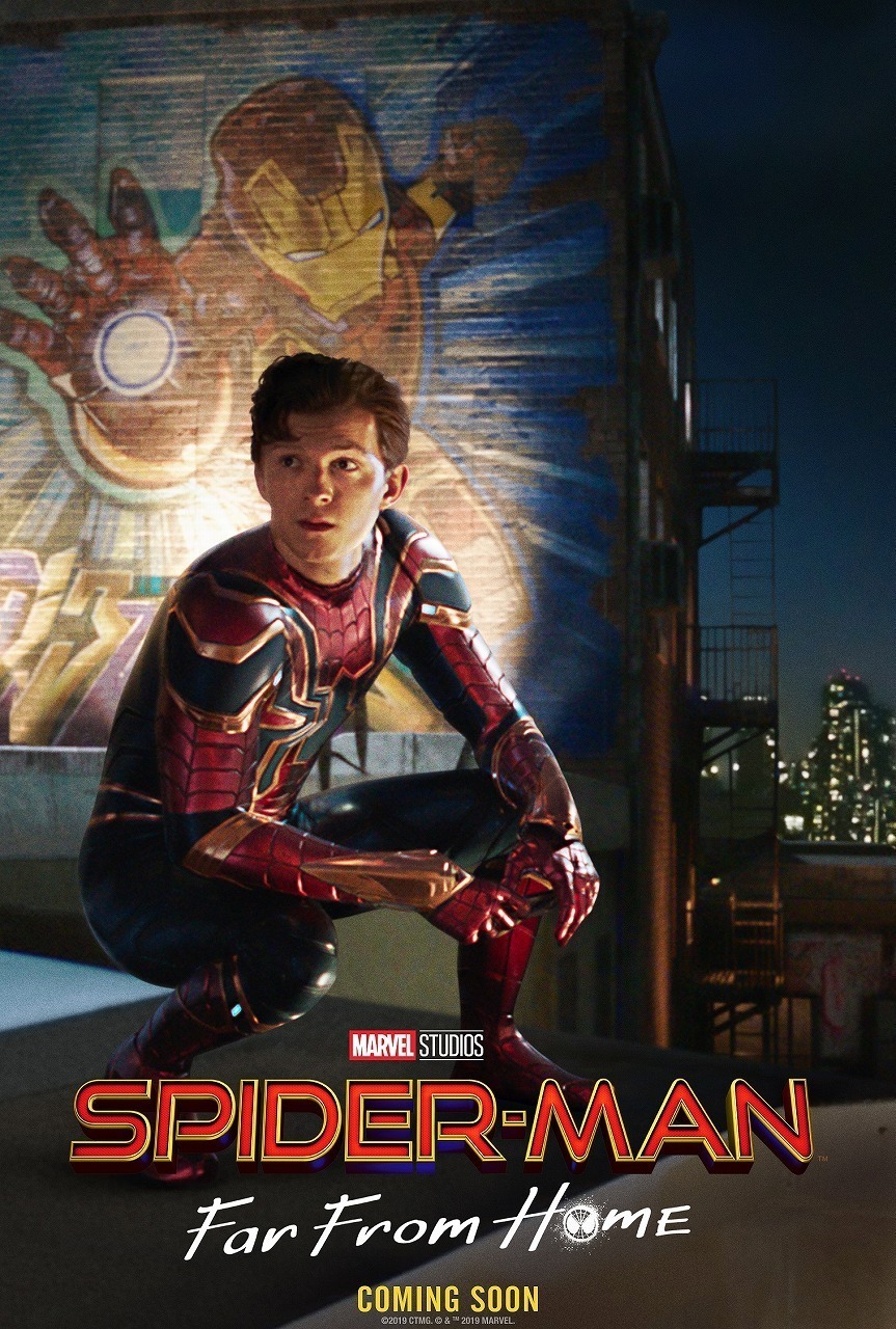 アイアンマンの壁画を背に スパイダーマン 最新作 新写真公開 Cinemacafe Net
