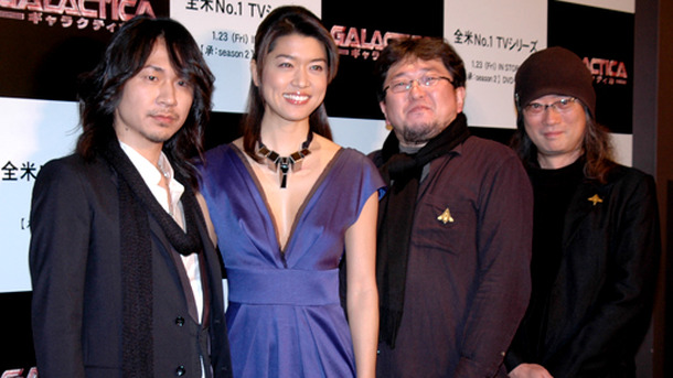 『GALACTICA／ギャラクティカ」特別試写会。（左から）Ken、グレイス・パーク、樋口真嗣、出渕裕