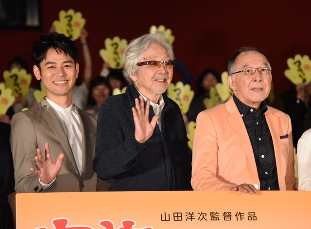 妻夫木聡、山田洋次監督、橋爪功／『家族はつらいよ2』公開直前イベント